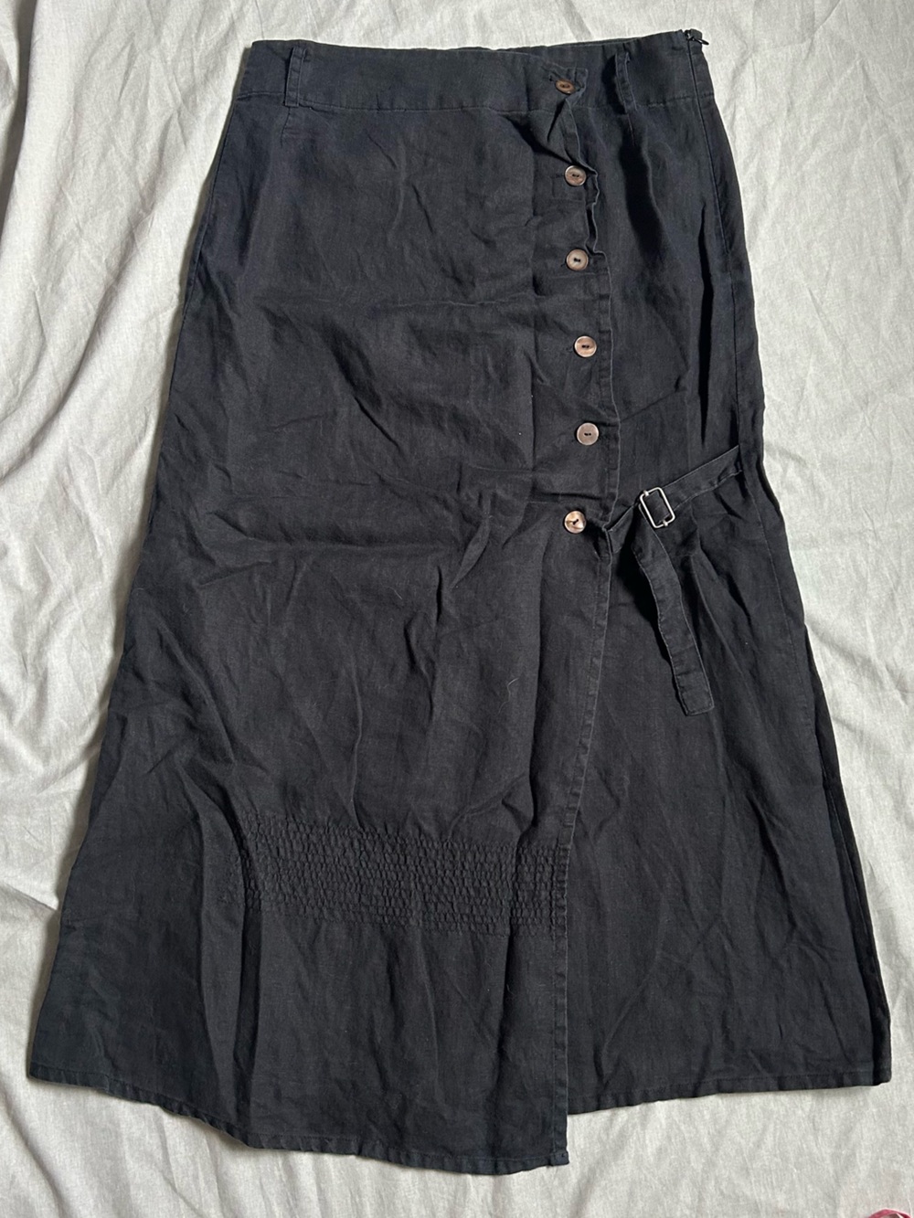 vintage Animale linen asymmetrical maxi skirt